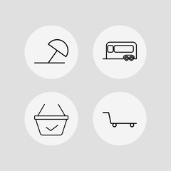 Travel vector icons set. Outlined linear icons