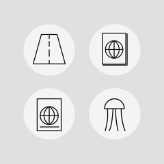 Travel vector icons set. Outlined linear icons