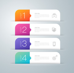 Infographics design vector and business icons with 4 options.