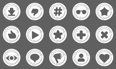 Set of update icon for social network.