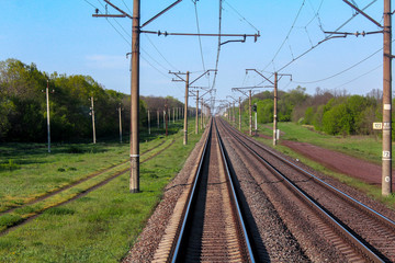 A railway bed going away to distance