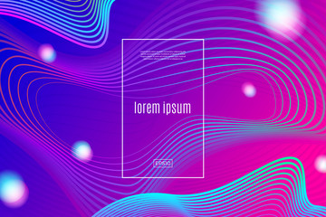 Abstract vector background with dynamic wave linear spheres, Vector illustration. Multipurpose design can be used as cover, poster, flyer or web page background.