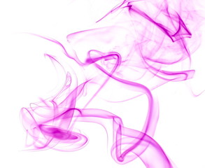 Purple smoke on white background