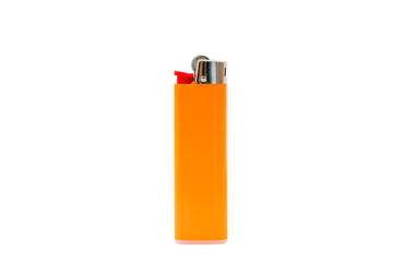 Orange lighter isolated on white background, with clipping path. Design element.