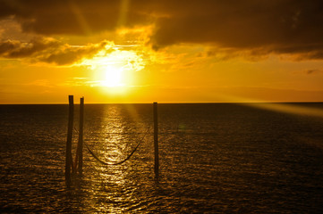 Beach sunset at Holbox Island, Mexico