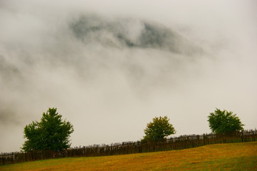 mountain landscape in the fog
