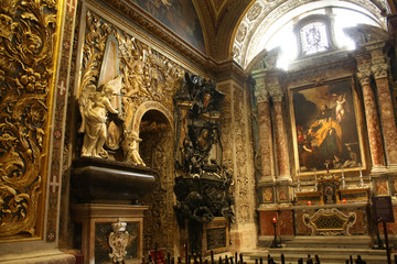 Fototapeta na wymiar Capilla de la Orden de Castilla, León y Portugal de la Co-Catedral de San Juan en La Valeta, Malta