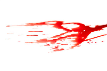 Spilled blood, isolated on white