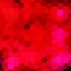 Abstract hexagons vector background. Red geometric vector illustration. Creative design template.