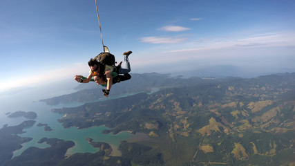 Fototapeta premium Skydiving tandem happiness