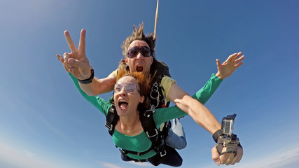 Skydiving tandem happiness