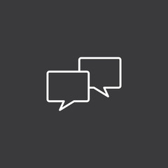 Naklejka premium line chat, speech bubble icon on dark background