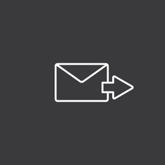 line send mail, letter with arrow icon on dark background