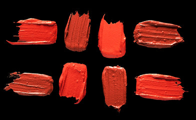 Lipstick sample smudged black isolated backround