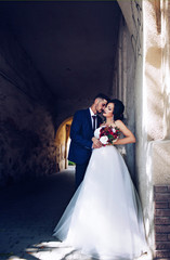 Bride and groom on their wedding day