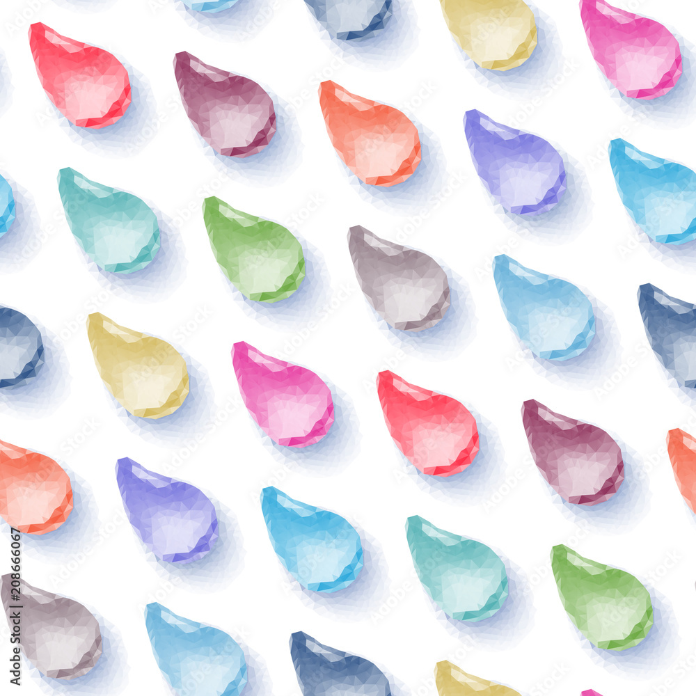 Poster seamless pattern with sparkling crystals. polygonal surface texture.