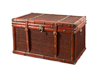 The chest in the Oriental style isolated on white background. Clipping path.