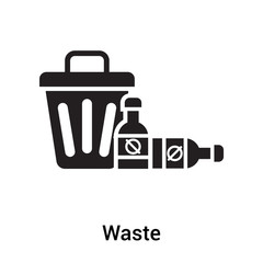 Waste icon vector sign and symbol isolated on white background, Waste logo concept