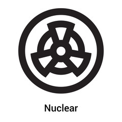 Nuclear icon vector sign and symbol isolated on white background, Nuclear logo concept