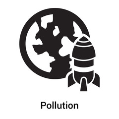 Pollution icon vector sign and symbol isolated on white background, Pollution logo concept