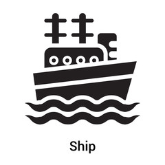 Ship icon vector sign and symbol isolated on white background, Ship logo concept