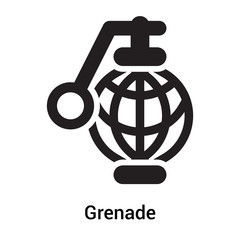 Grenade icon vector sign and symbol isolated on white background, Grenade logo concept