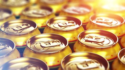 Metal beer drink cans