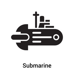 Submarine icon vector sign and symbol isolated on white background, Submarine logo concept