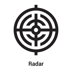 Fototapeta premium Radar icon vector sign and symbol isolated on white background, Radar logo concept