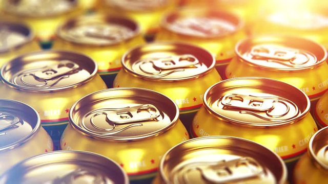 Metal beer drink cans