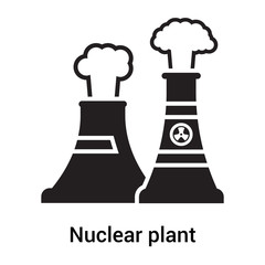 Nuclear plant icon vector sign and symbol isolated on white background, Nuclear plant logo concept