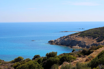 Obraz premium Aegean sea coast landscape (Chalkidiki, Greece)