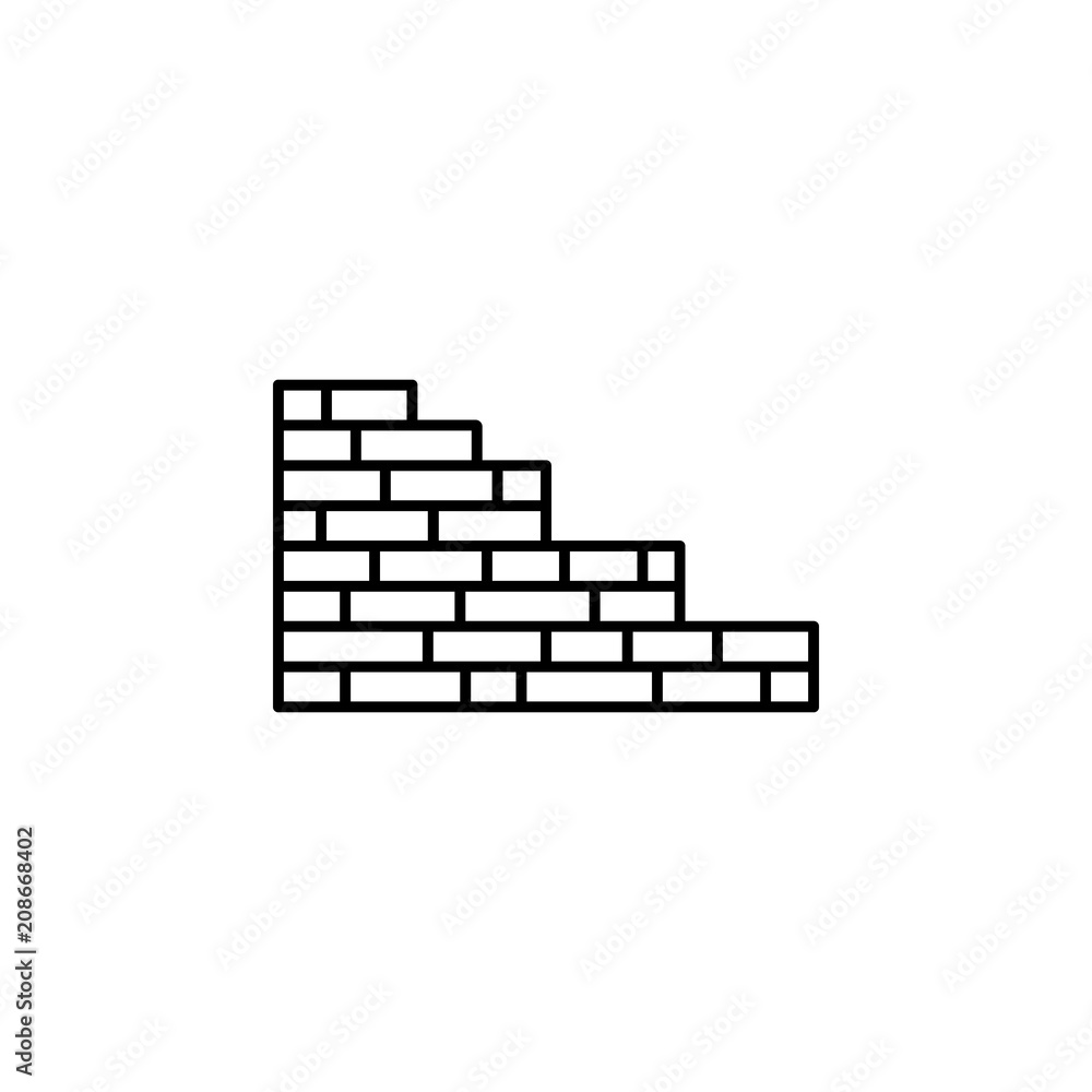 Aufkleber brick wall outline icon. element of construction icon for mobile concept and web apps. thin line bri
