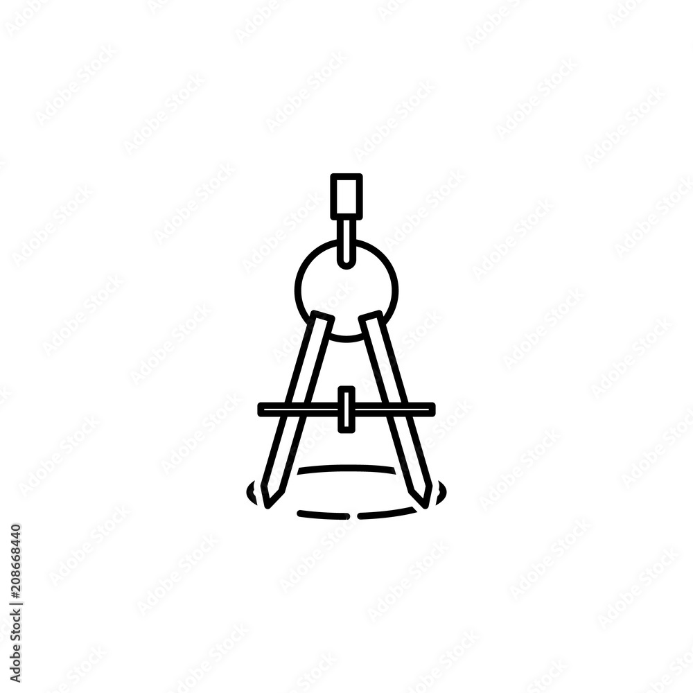 Poster compass outline icon. element of construction icon for mobile concept and web apps. thin line compas