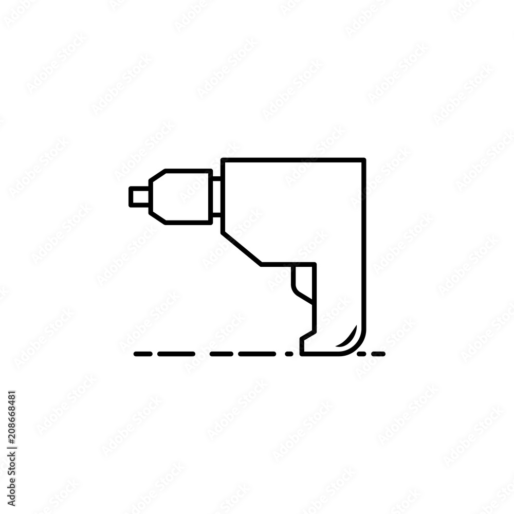 Poster drill outline icon. element of construction icon for mobile concept and web apps. thin line drill ou