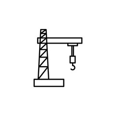 Construction crane outline icon. Element of construction icon for mobile concept and web apps. Thin line Construction crane outline icon can be used for web and mobile