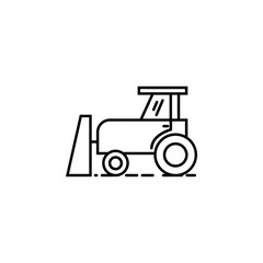tractor with bucket outline icon. Element of construction icon for mobile concept and web apps. Thin line tractor with bucket outline icon can be used for web and mobile