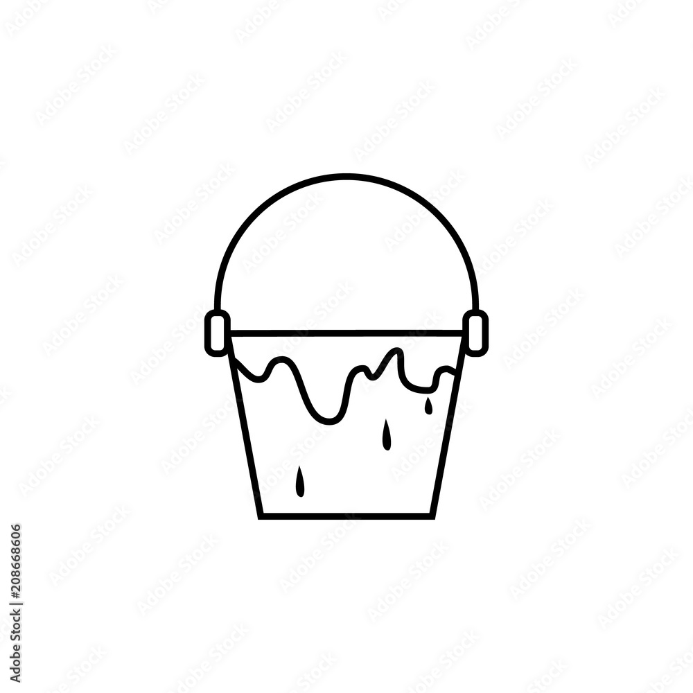 Poster paint bucket outline icon. element of construction icon for mobile concept and web apps. thin line p