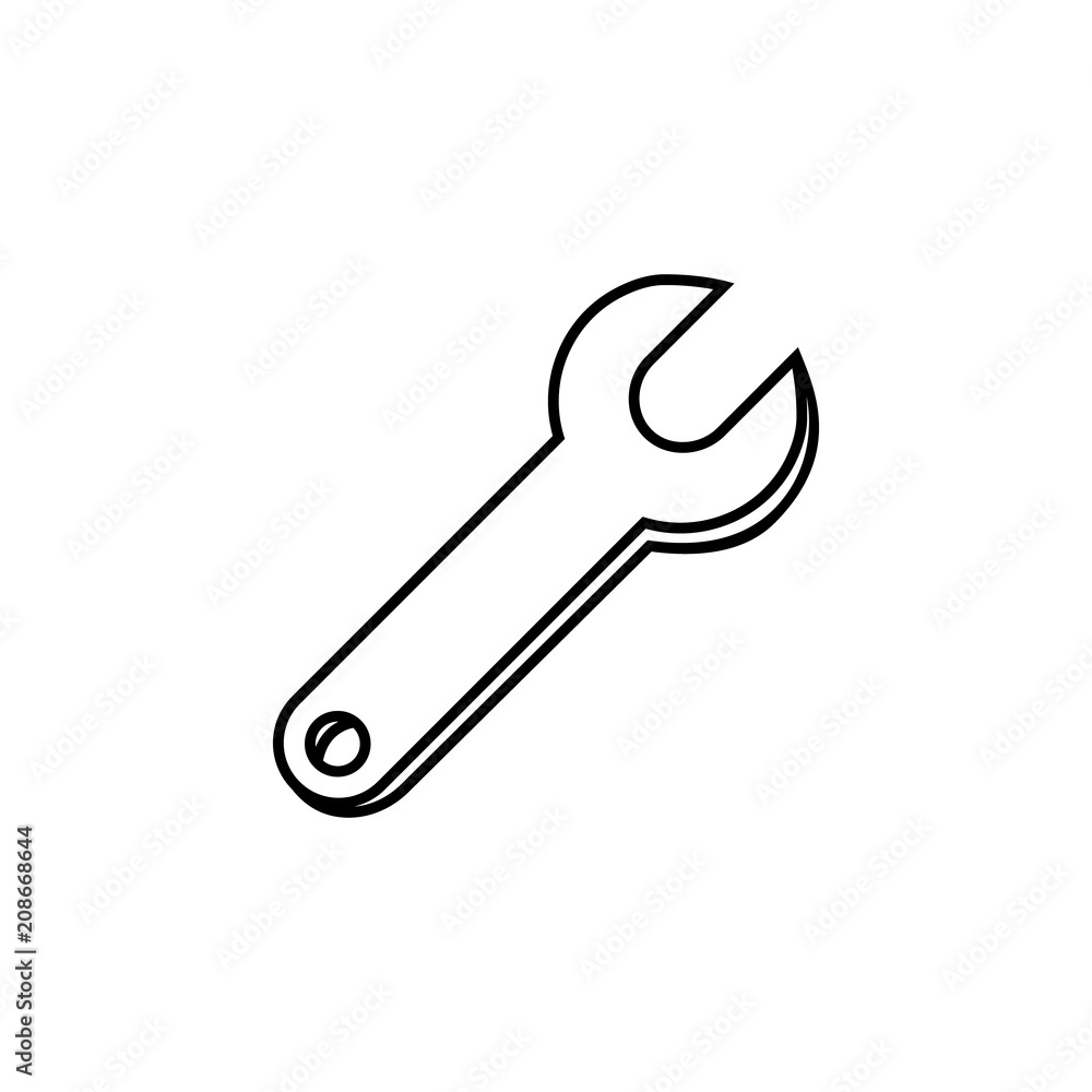 Poster wrench outline icon. element of construction icon for mobile concept and web apps. thin line wrench 
