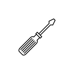 screwdriver outline icon. Element of construction icon for mobile concept and web apps. Thin line screwdriver outline icon can be used for web and mobile