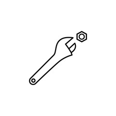adjustable wrench outline icon. Element of construction icon for mobile concept and web apps. Thin line adjustable wrench outline icon can be used for web and mobile
