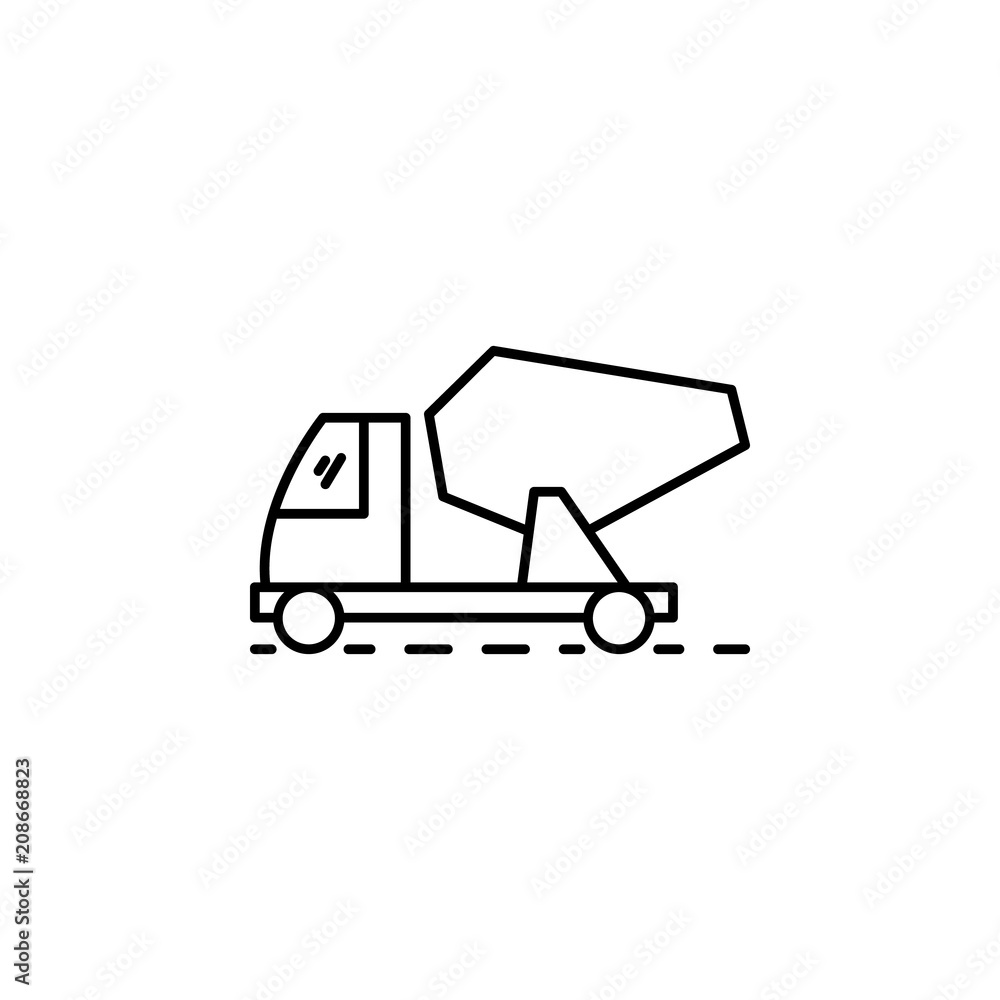 Poster concrete mixer outline icon. element of construction icon for mobile concept and web apps. thin line