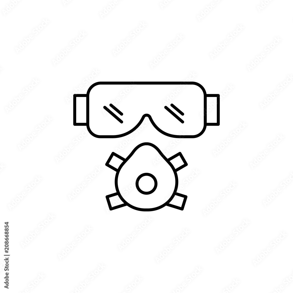 Aufkleber building glasses and mask outline icon. element of construction icon for mobile concept and web apps