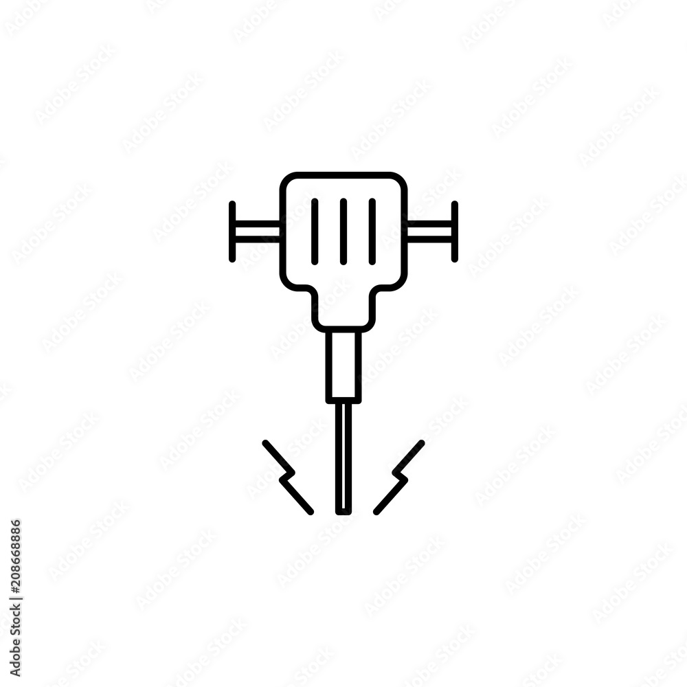 Aufkleber construction jackhammer outline icon. element of construction icon for mobile concept and web apps. 