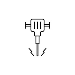Construction jackhammer outline icon. Element of construction icon for mobile concept and web apps. Thin line Construction jackhammer outline icon can be used for web and mobile