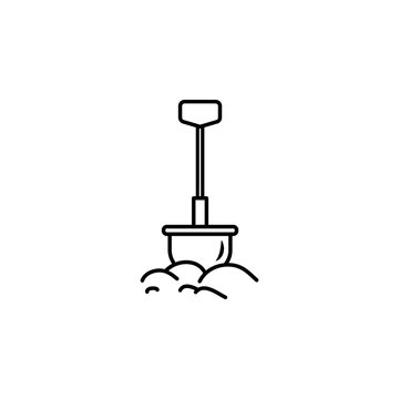 shovel outline icon. Element of construction icon for mobile concept and web apps. Thin line shovel outline icon can be used for web and mobile