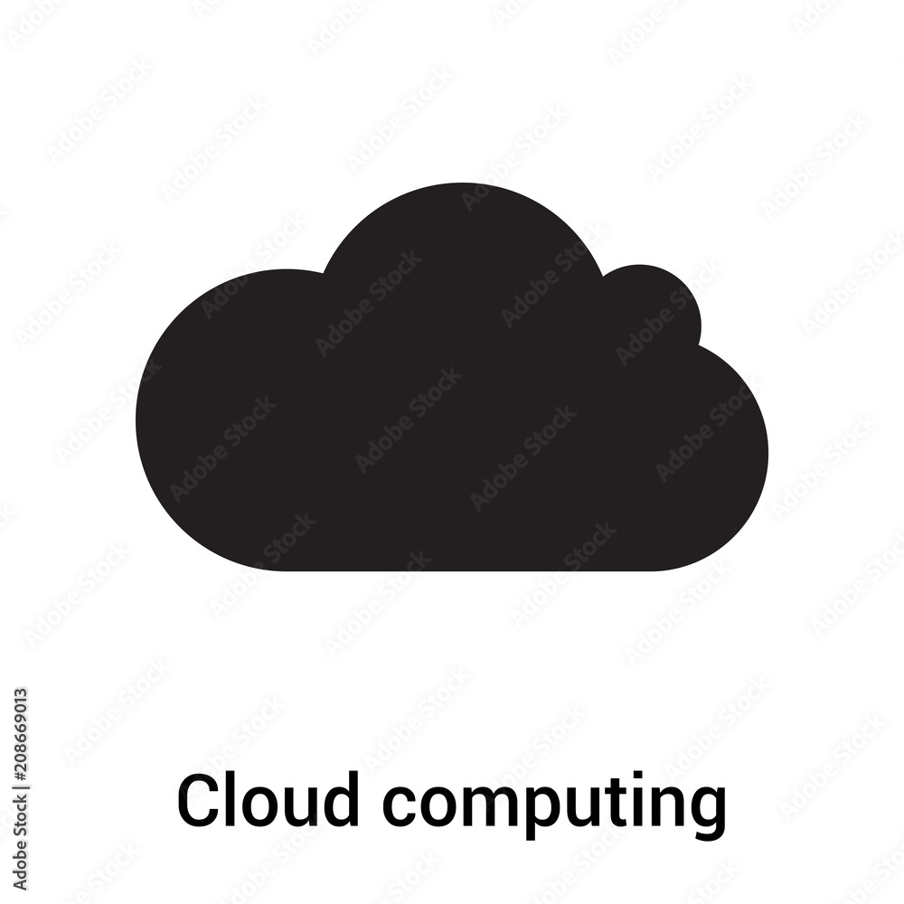 Poster cloud computing icon vector sign and symbol isolated on white background, cloud computing logo conce