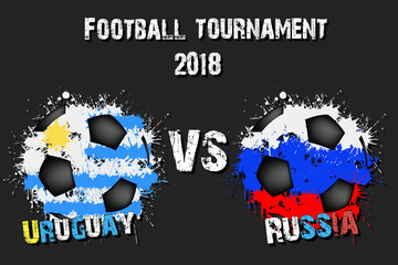 Soccer game Uruguay vs Russia