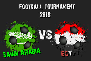 Soccer game Saudi Arabia vs Egypt