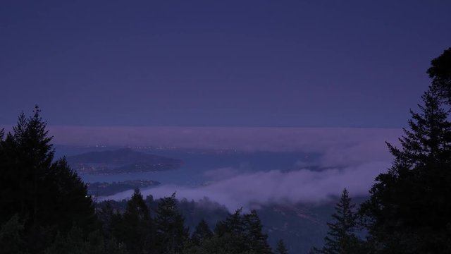 Marin County, California - July, 2015 - Timelapse of the bay from the Cushing Memorial Amphitheatre in Mount Tamalpais.